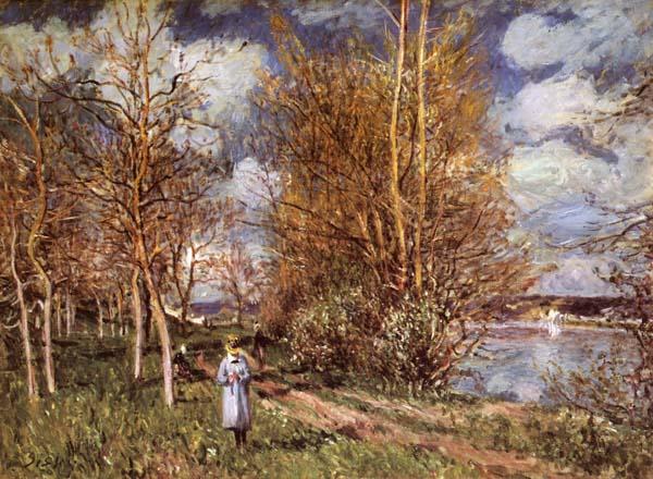 Alfred Sisley Small Meadows in Spring-By Sweden oil painting art